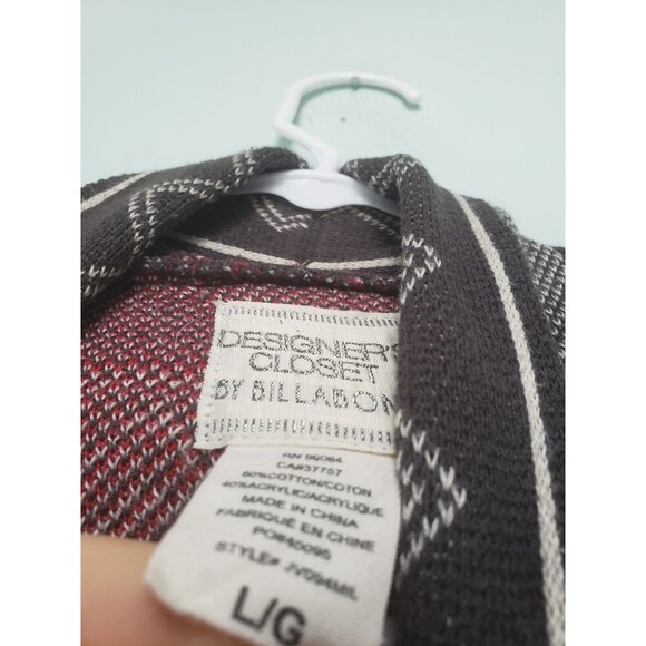 Designer's Closet Billabong Womens L Duster Cardigan Open Front Aztec Red Gray - Picture 5 of 5